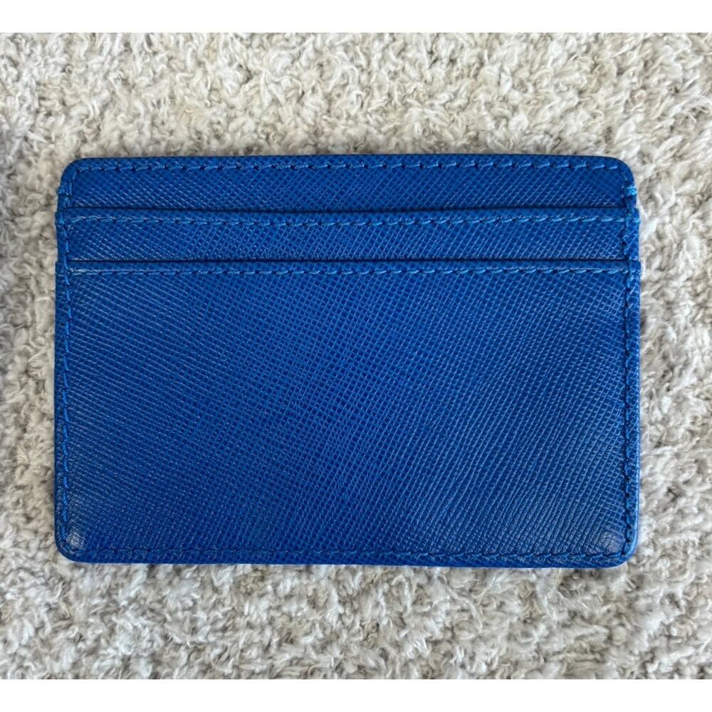 NWOT Tory Burch Blue Leather Slim Card Case Wallet #72888 - Picture 2 of 5